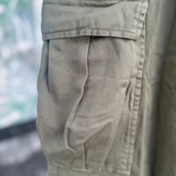 Army Green High-Waist Wide-Leg Cargo Pants - Picture 3 of 5